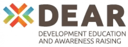 Logo of the DEAR Programme. DEAR stands for Development Education and Awareness Raising. 